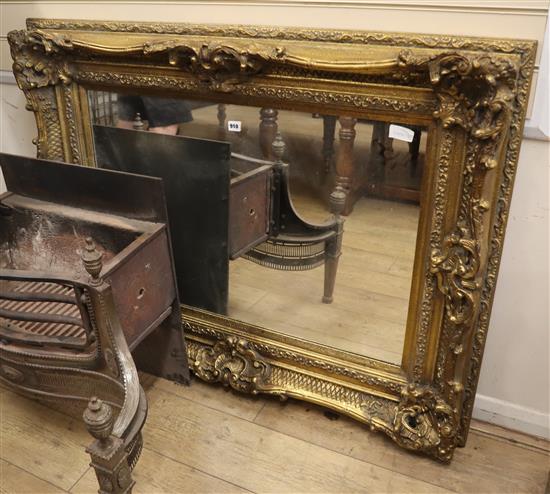 A Victorian style gilt framed mirror L.126cm